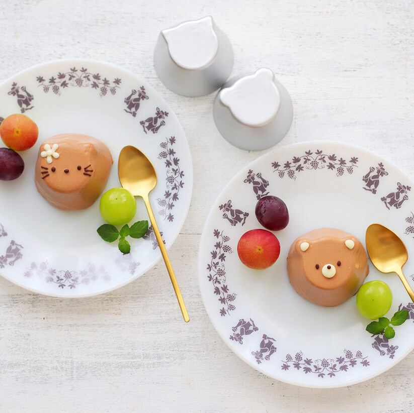 Cat Shaped Bear Shaped Puddings