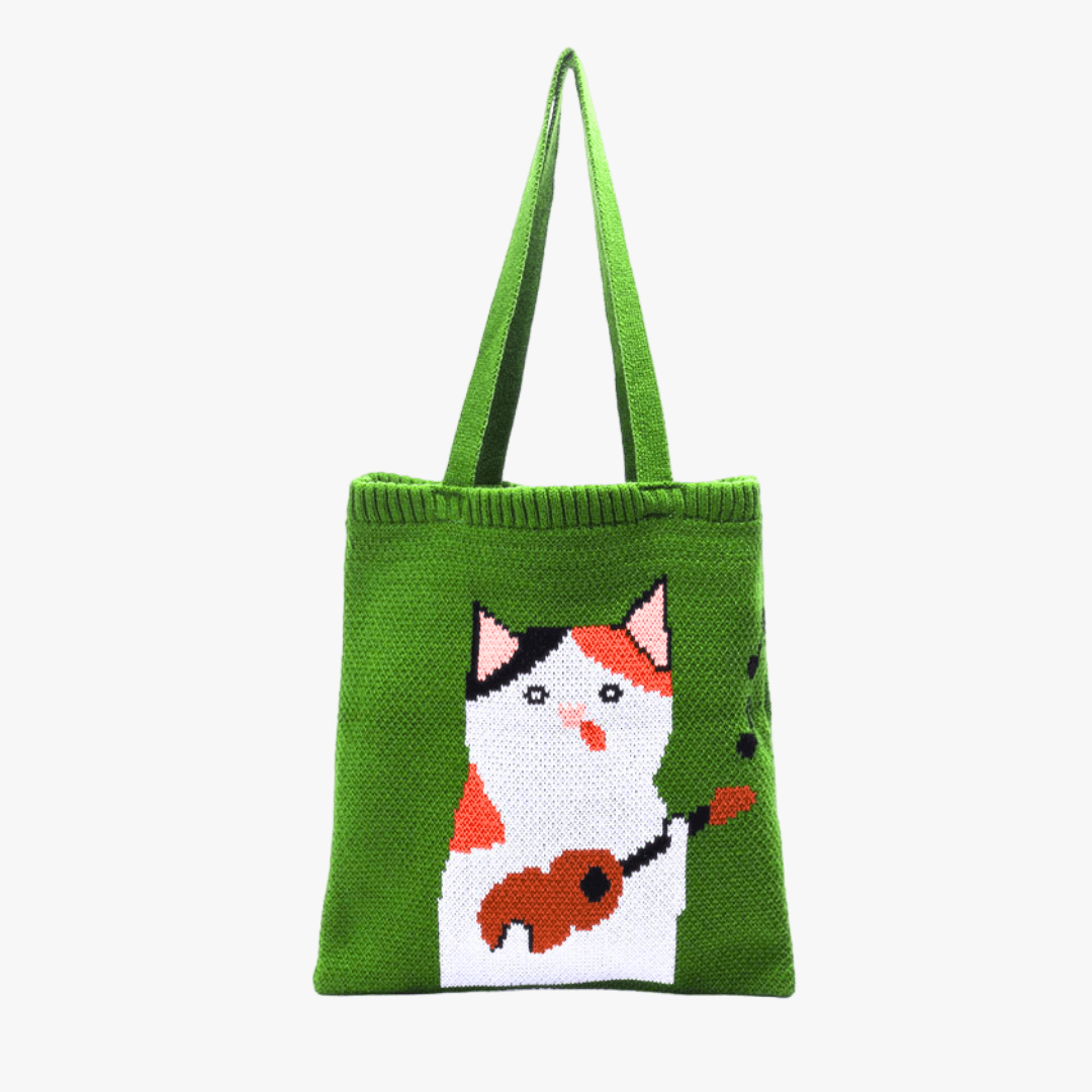Paw-some Melodies Cat Knit Tote Bag – Petites Paws