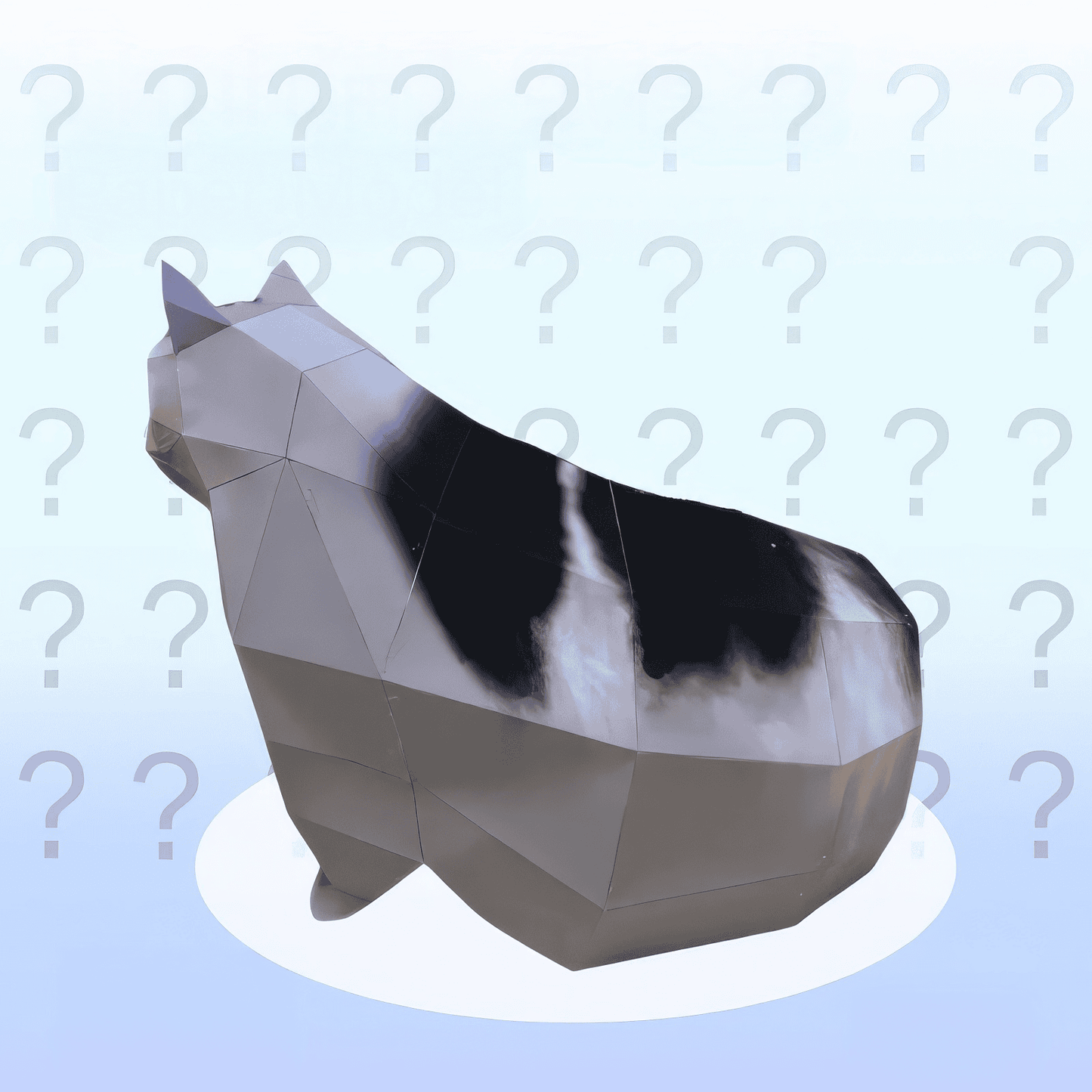 Huh? Cat Meme Papercraft – Printable 3D Model in 2 Sizes 1:1 10cm PDF