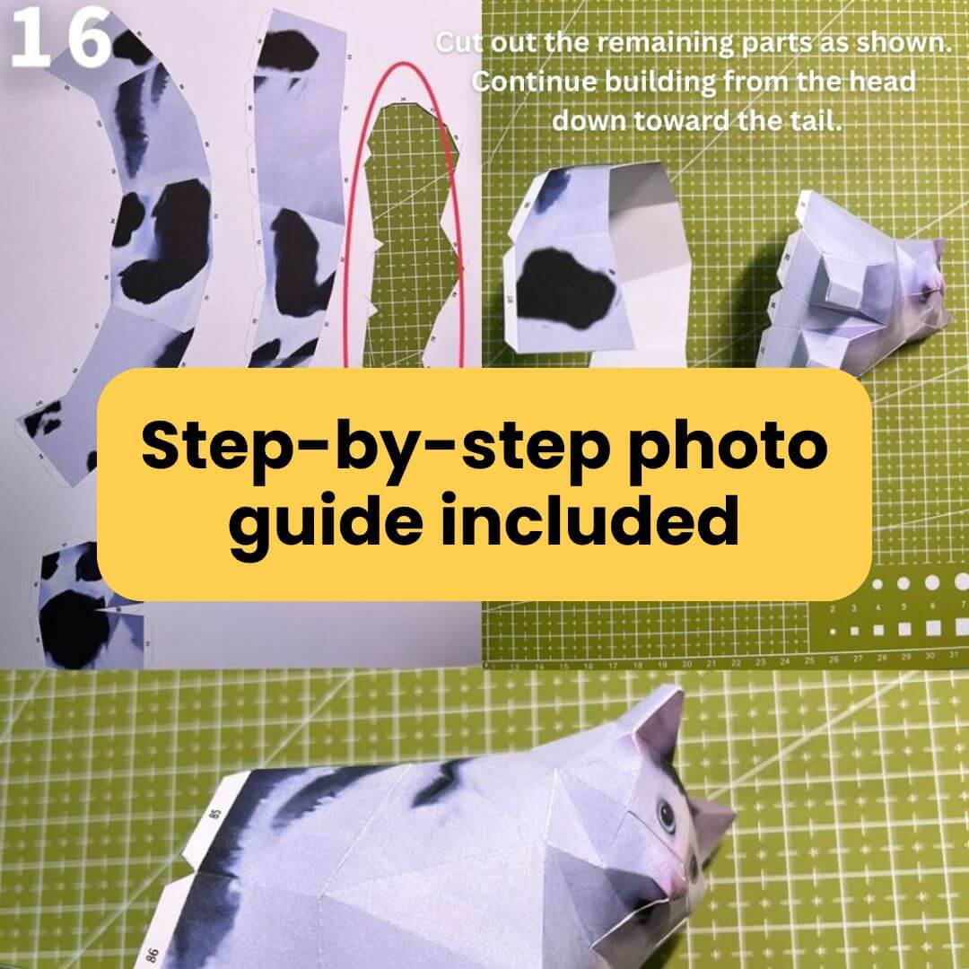 Huh? Cat Meme Papercraft – Printable 3D Model in 2 Sizes 1:1 10cm PDF
