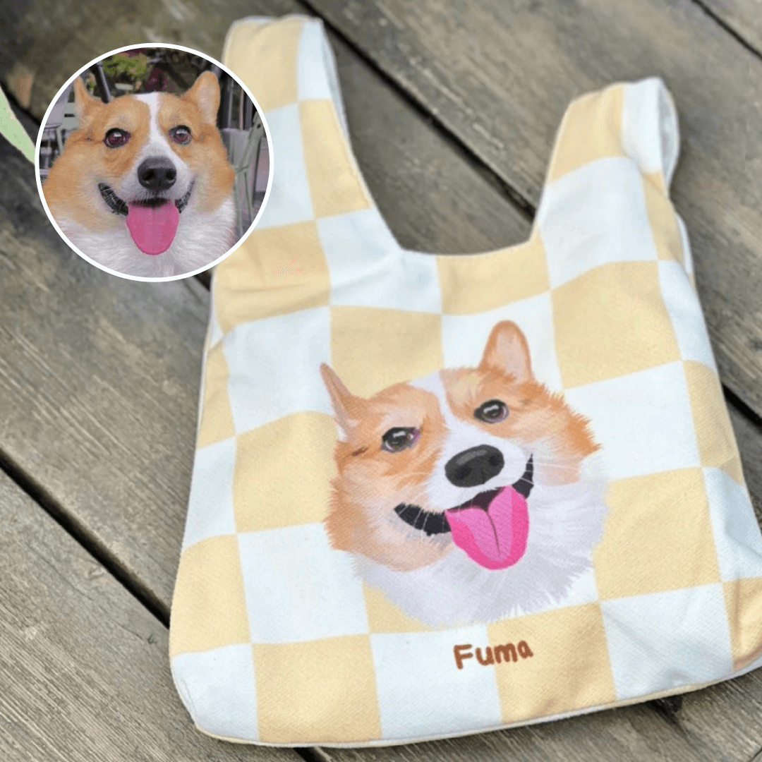 Custom Pet Portrait Knot Bag