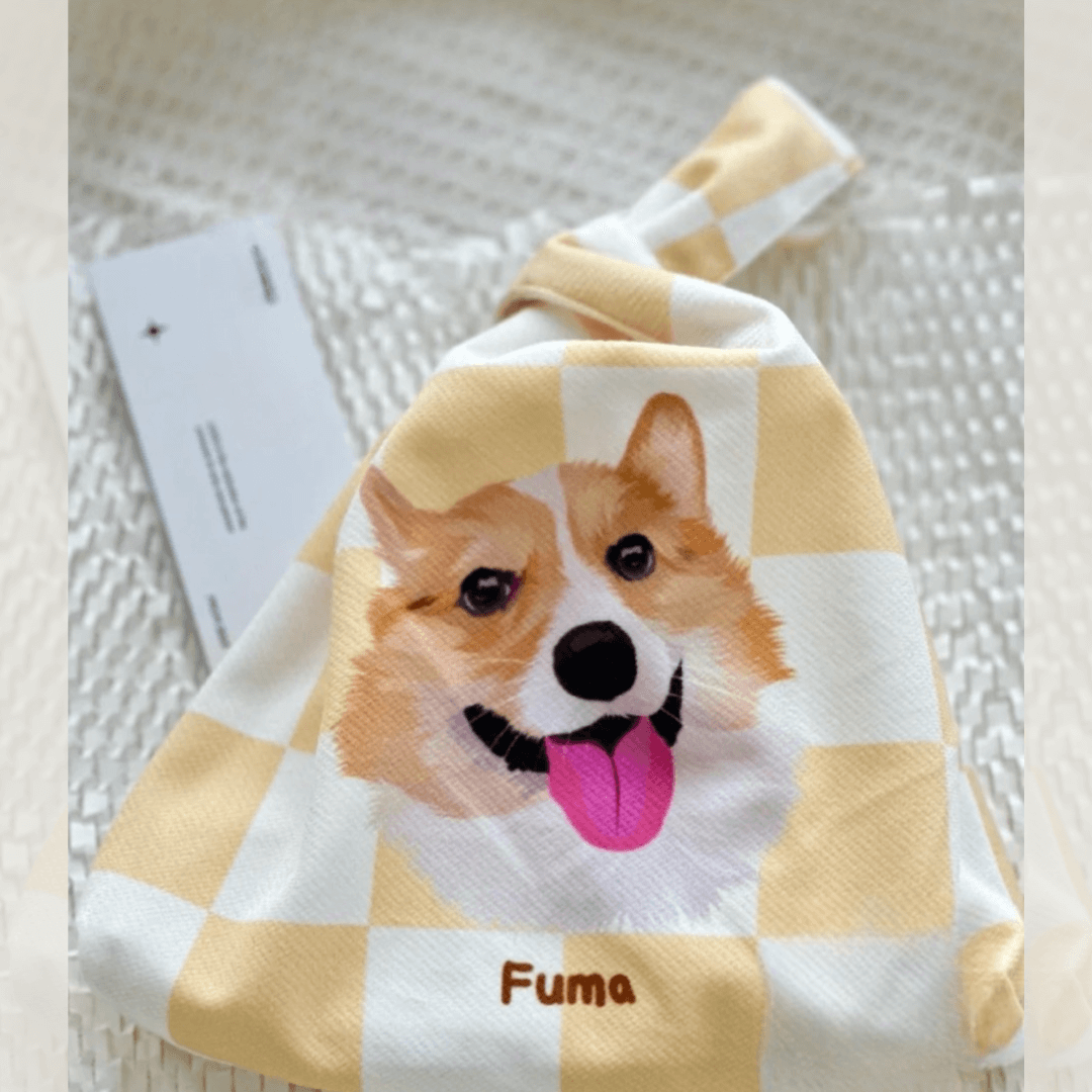 Custom Pet Portrait Knot Bag