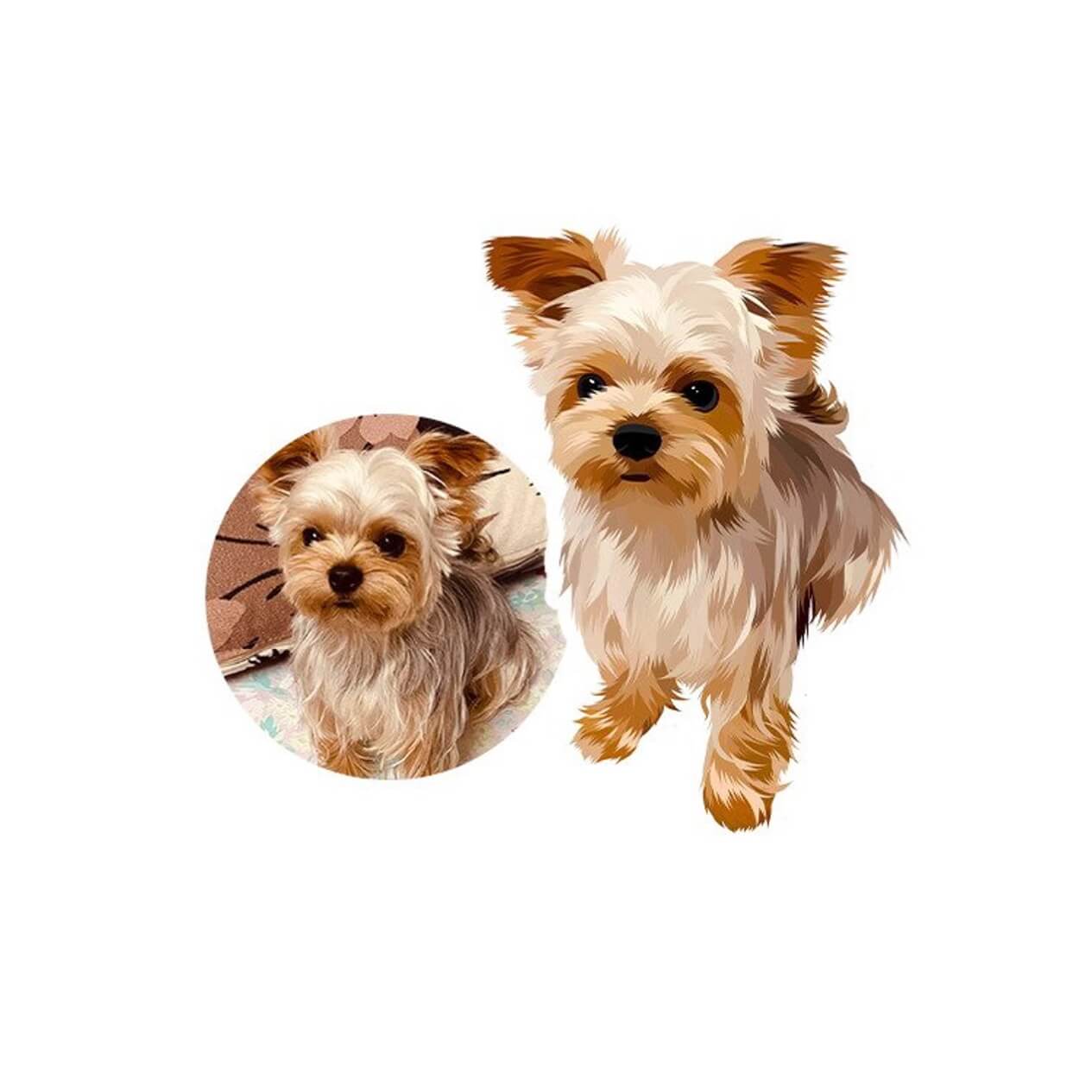 Custom Pet Portrait Cushion with Digital File - Petites Paws