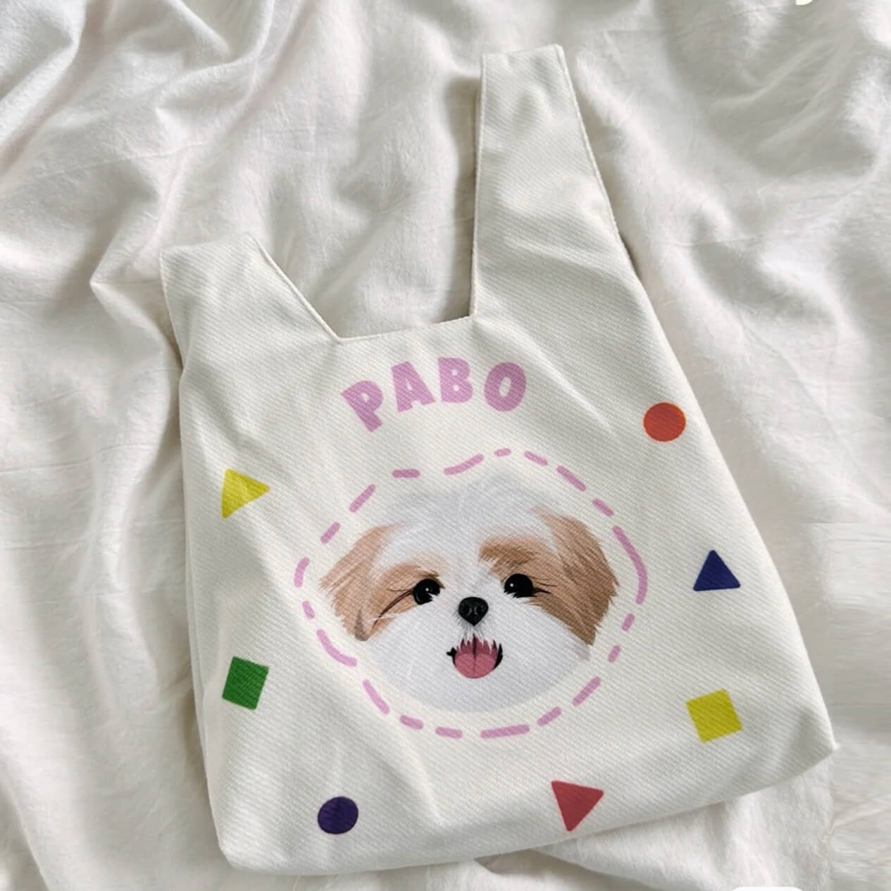 Custom Pet Portrait Knot Bag