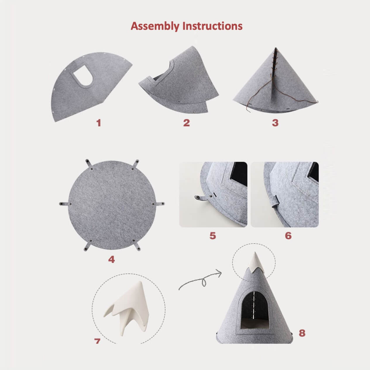 Scandinavian Snow Mountain Cat Igloo Bed