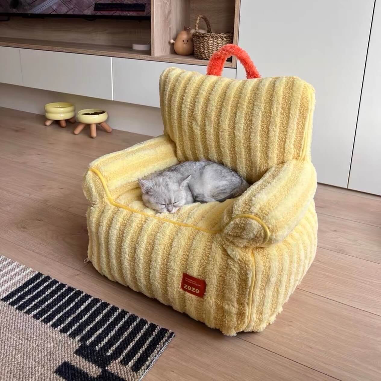 Playful Plush Lounge Cat Sofa Bed - Petites Paws