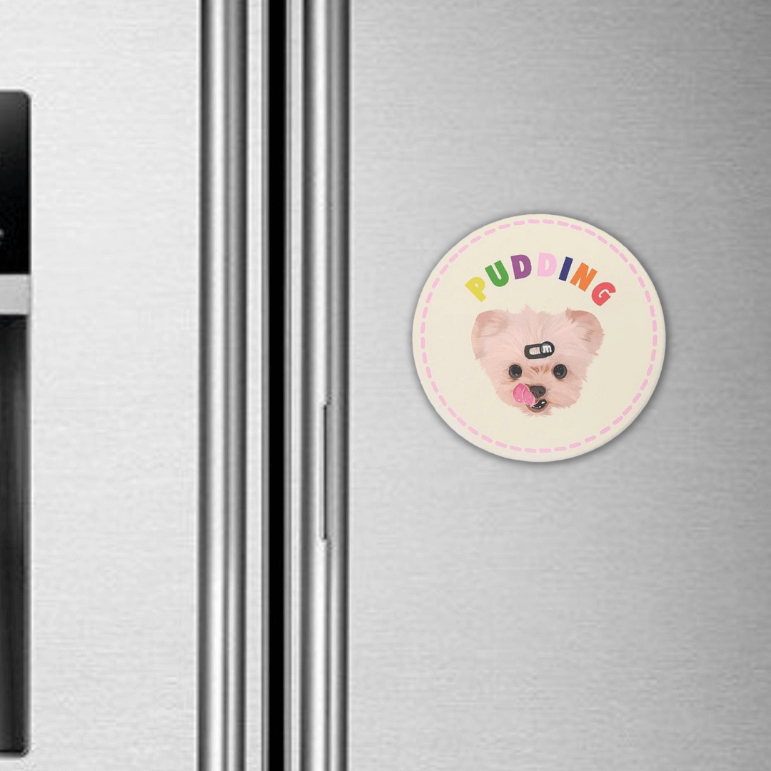 Custom Pet Portrait Magnet with Digital File