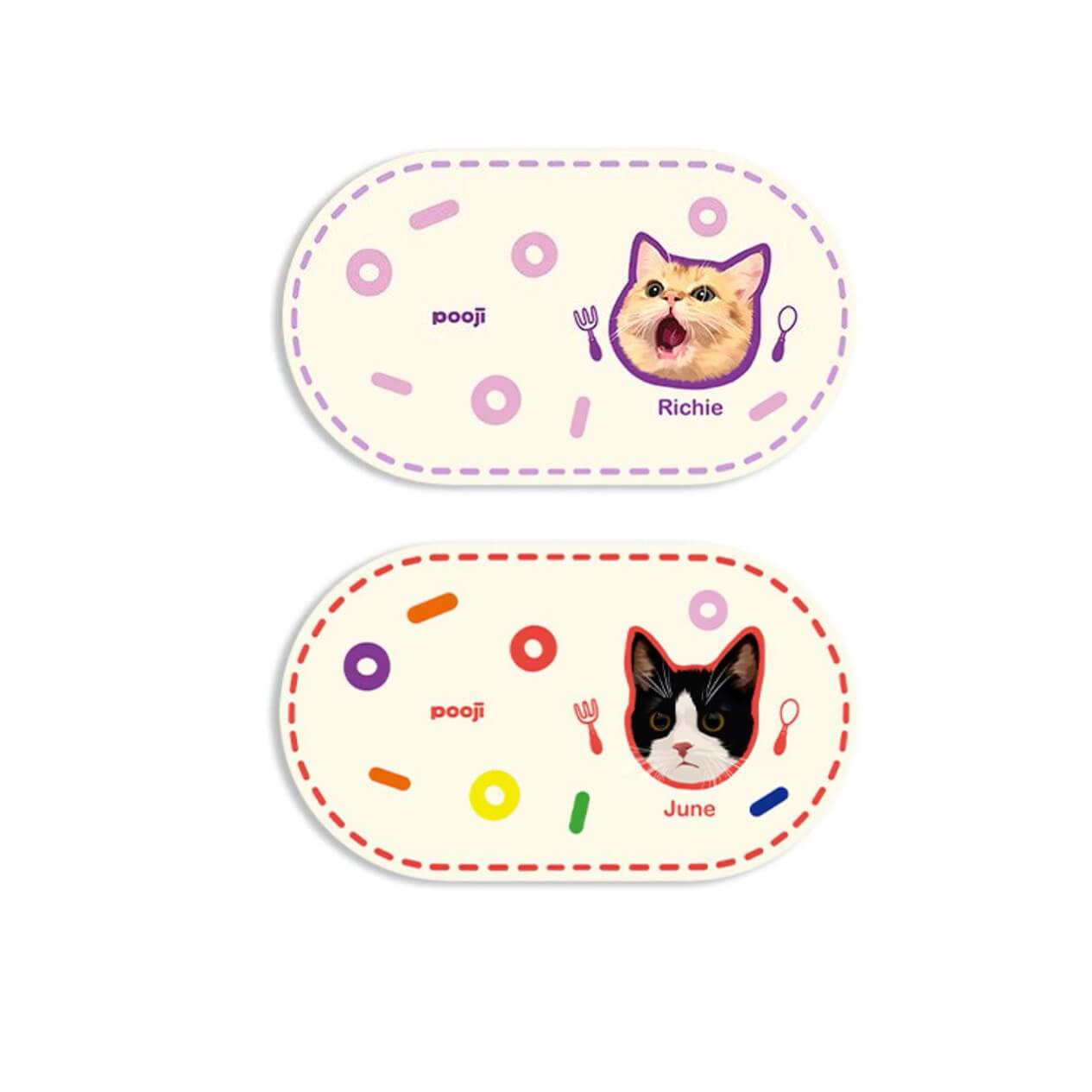 Custom Pet Portrait Cat Food Mat