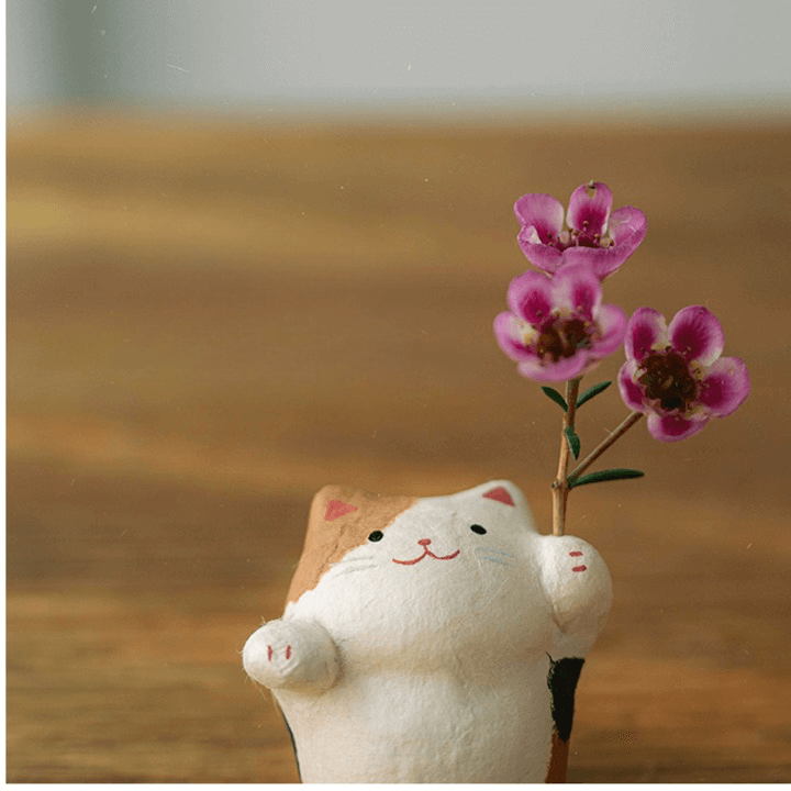 Flower Holder Washi Cat Ornaments - Petites Paws