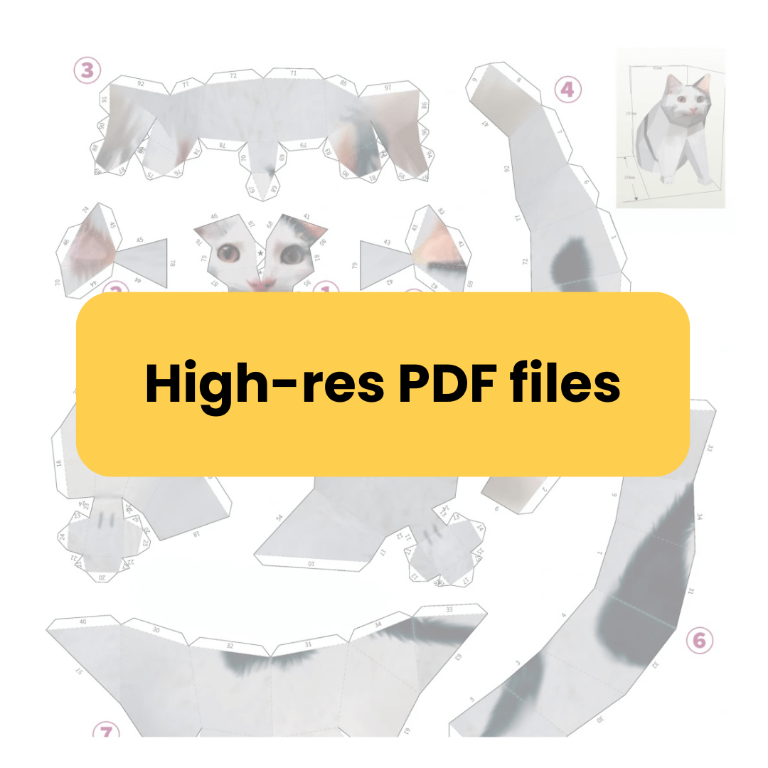 Smiling Cat Meme Papercraft Template (Printable PDF, 4")