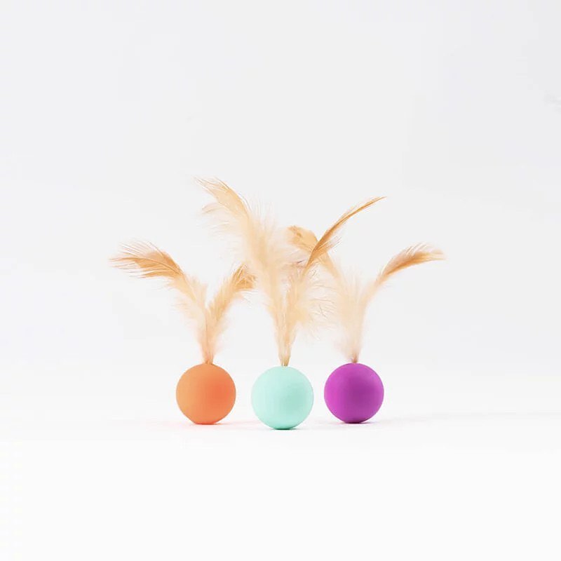 Silicone Bouncy Ball Cat Toy