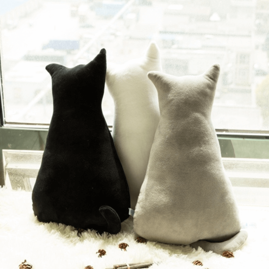 Black and white online cat pillow