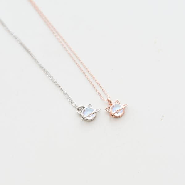 Cat Planet Moonstone Necklace