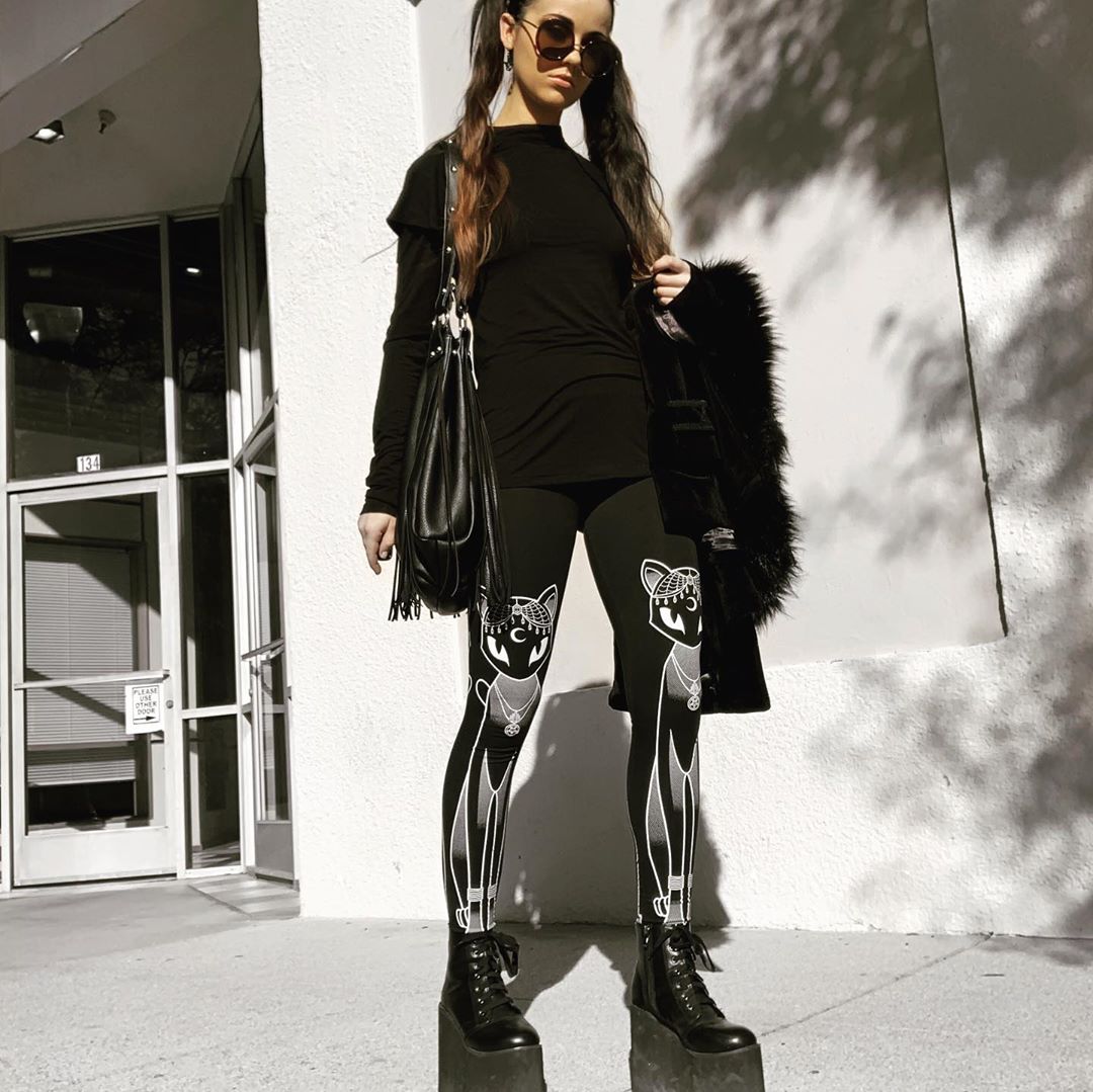 Gothic Black Cat Leggings - Petites Paws