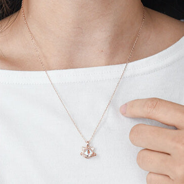 Cat Planet Moonstone Necklace