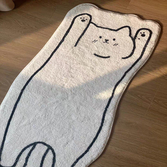 White Cat Belly Rug