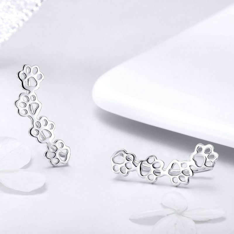 My Favorite Paws Climber Earrings in 925 Sterling Silver