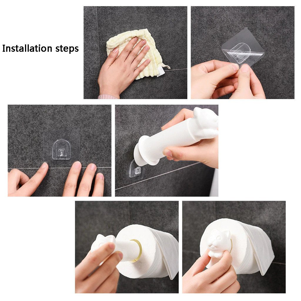 Meow Toilet Paper Holder - Petites Paws