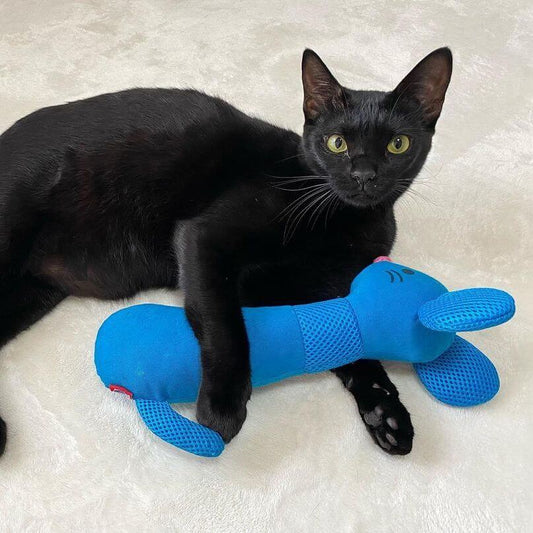 Petio Japanese Bunny Kicker Cat Toy with Catnip (Blue Mouse) - Petites Paws