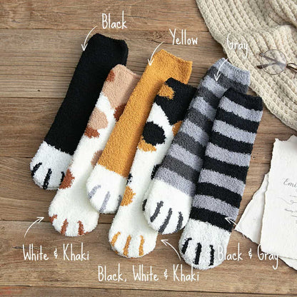 Fluffy Cat Paw Socks 