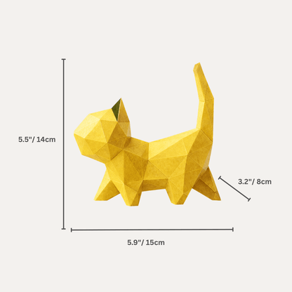 DIY 3D Cute Walking Cat Papercraft Template Printable PDF - Petites Paws