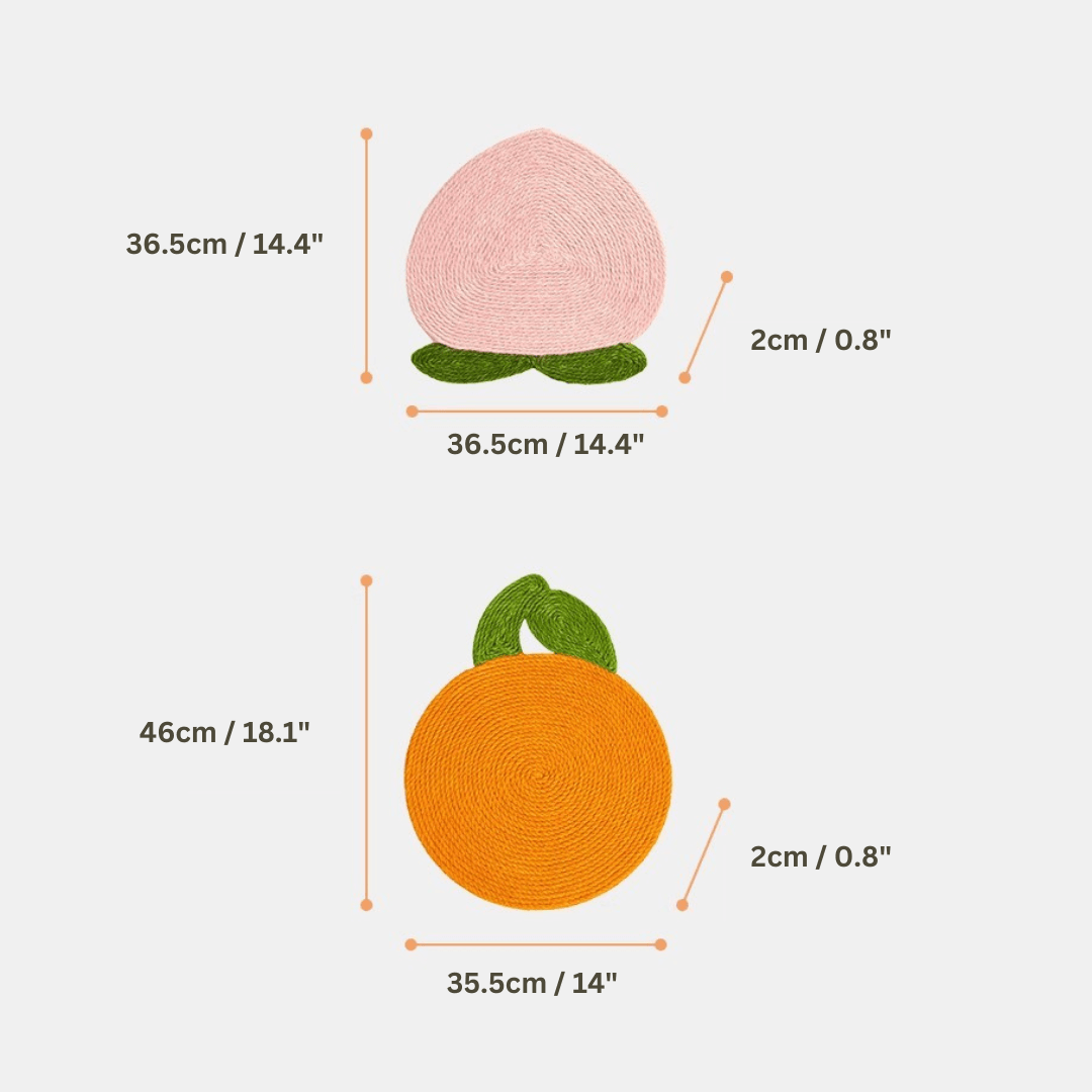 Fruity Fun Wall Cat Scratcher with Suction Cups Orange Pink