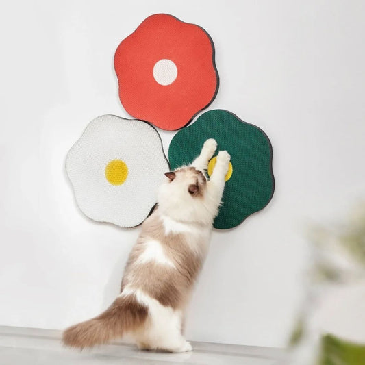 Blossom Flower Stick On Wall Cat Scratcher Red White Green