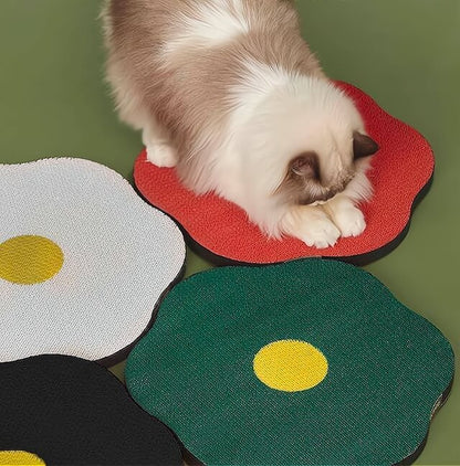 Blossom Flower Stick On Wall Cat Scratcher Red, White, Green Gray