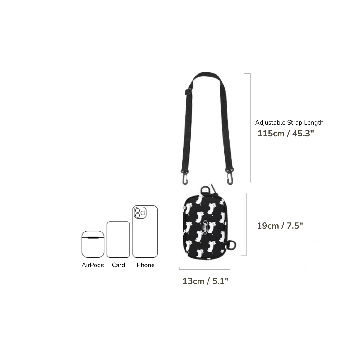 Cat Black and White Mini Crossbody Bag 