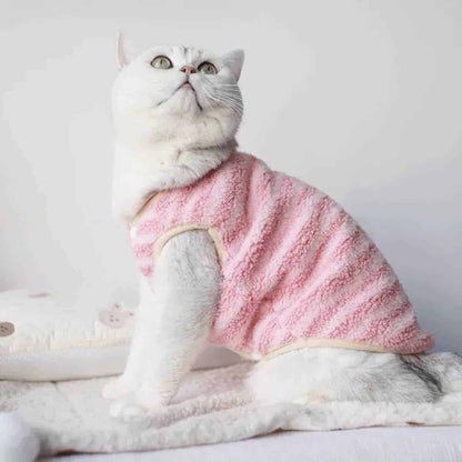 Cloud Soft Cat Fleece Winter Sweater Vest pink 