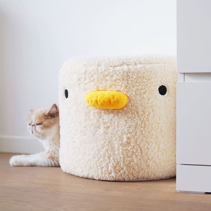 Cute Chicken White Cave Covered Cat Bed