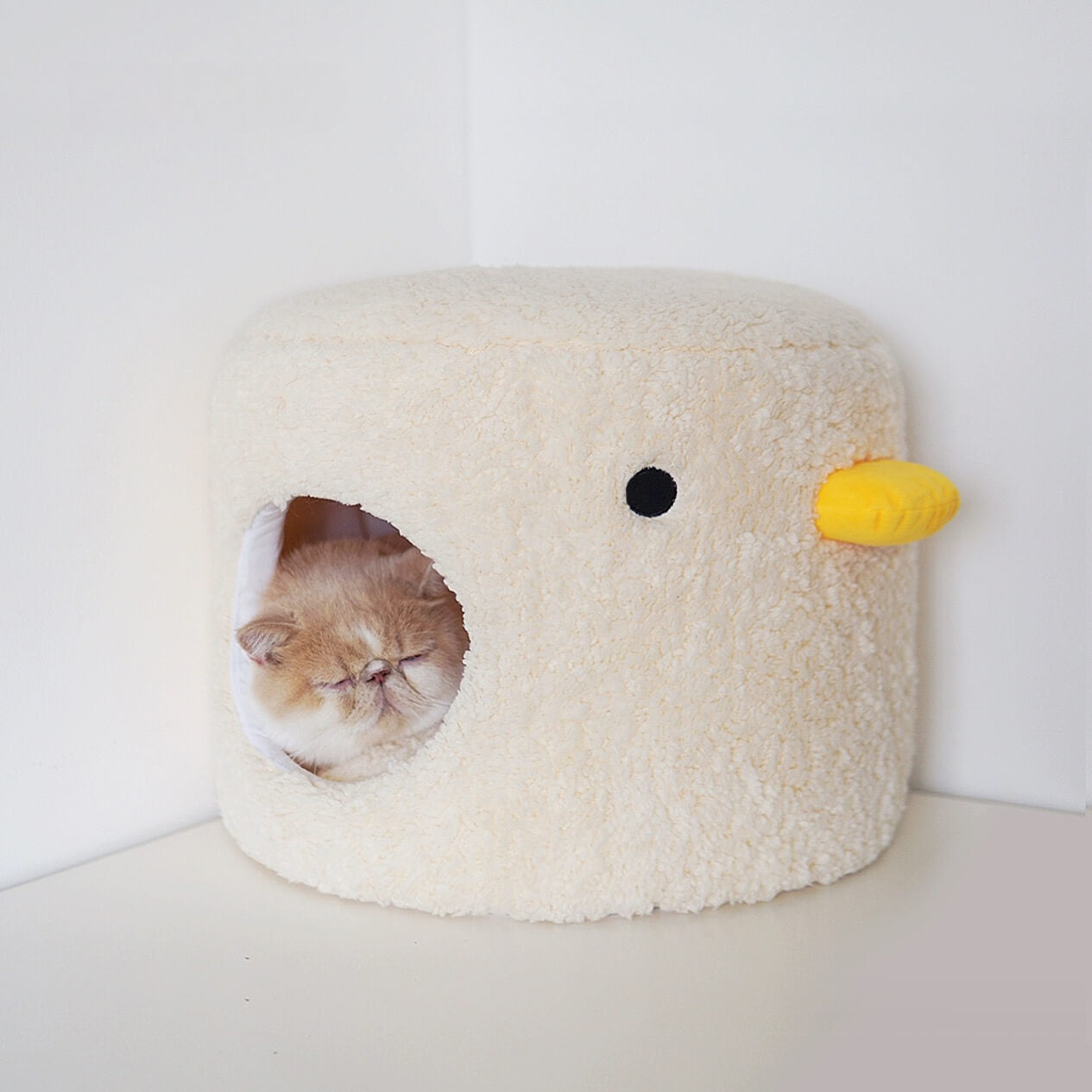 Cute Chicken White Cave Covered Cat Bed