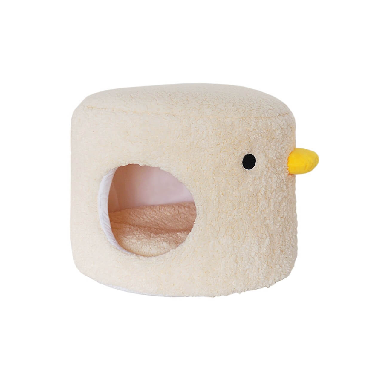 Cute Chicken White Cave Covered Cat Bed