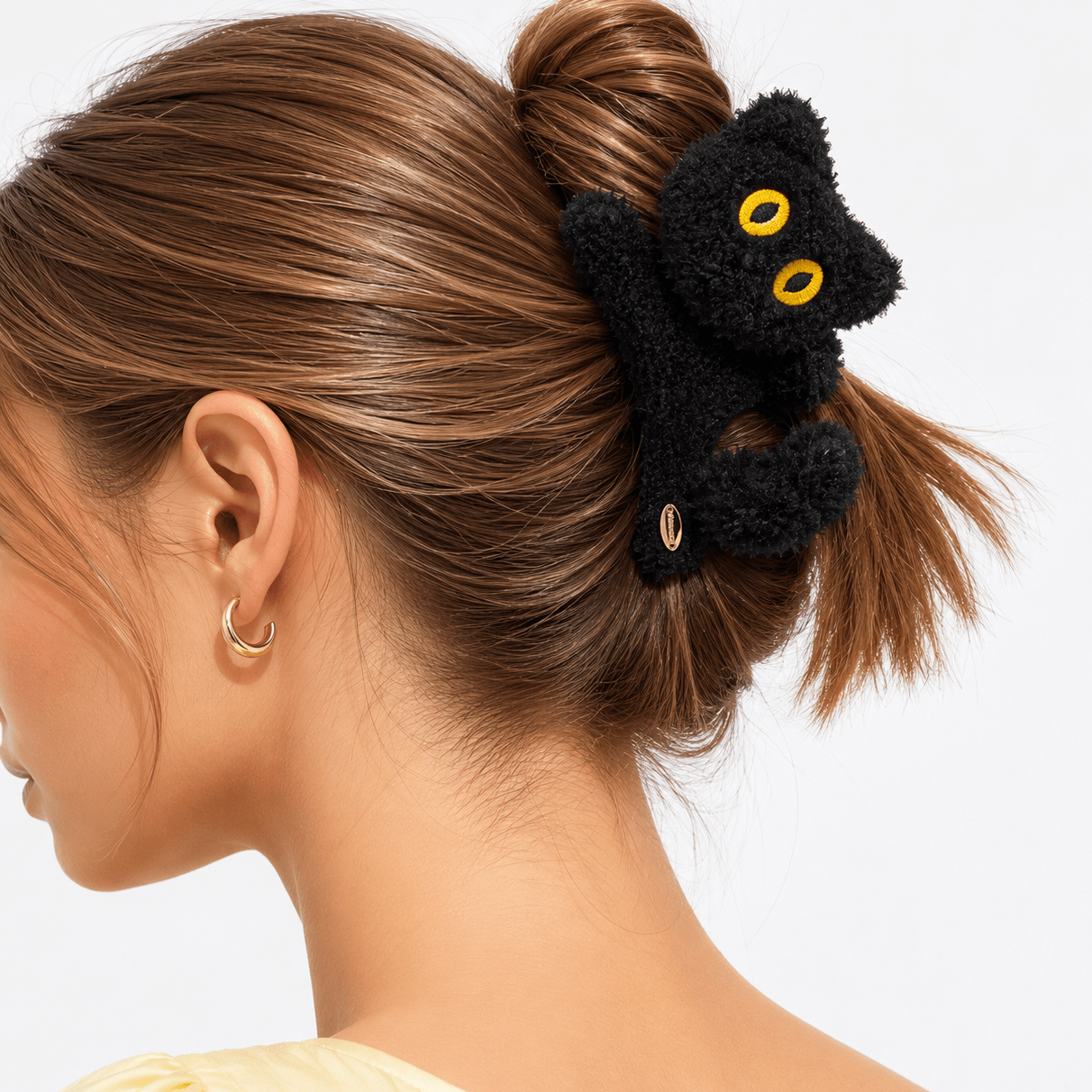 Cute Black Plush Cat Hair Claw Clip