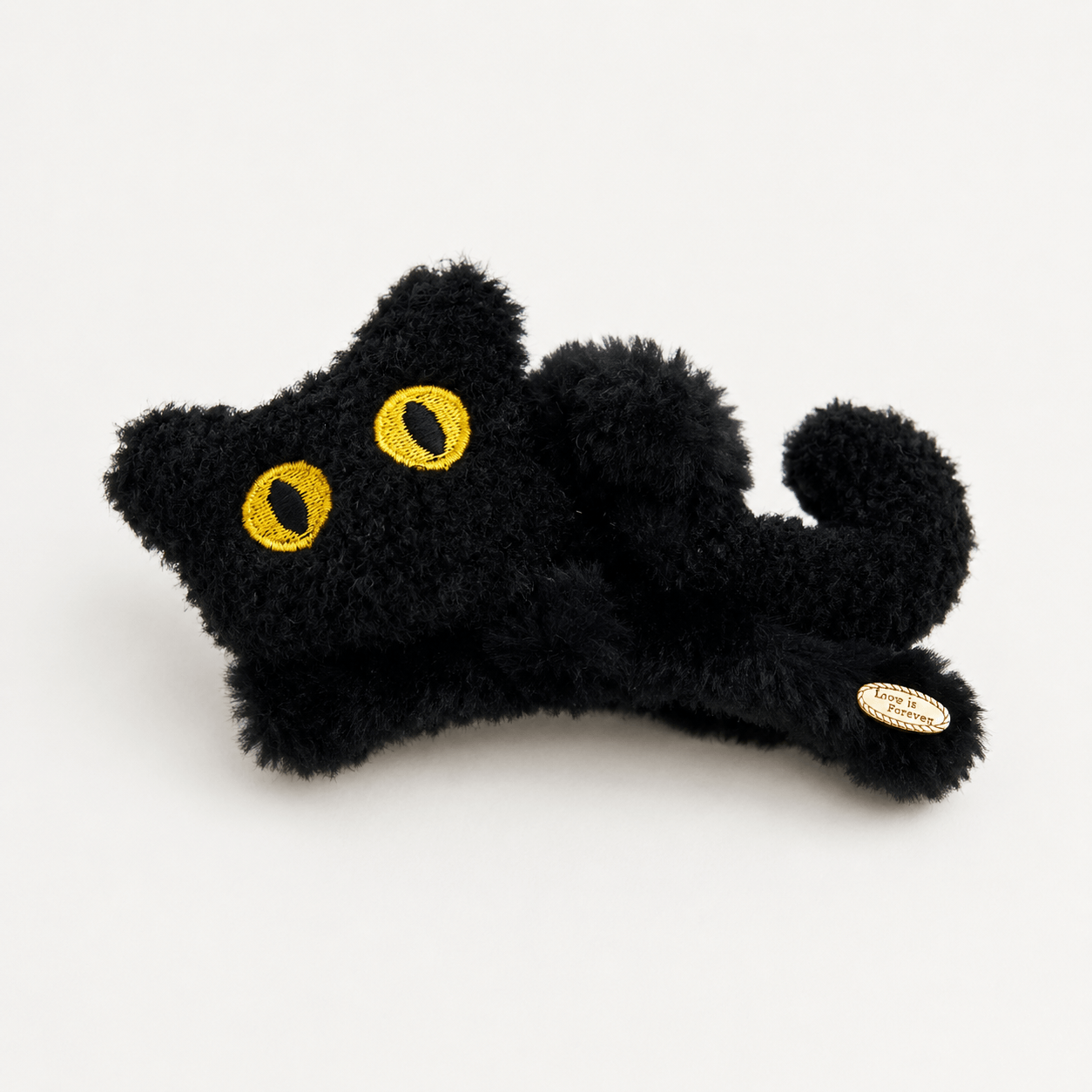 Cute Black Plush Cat Hair Claw Clip