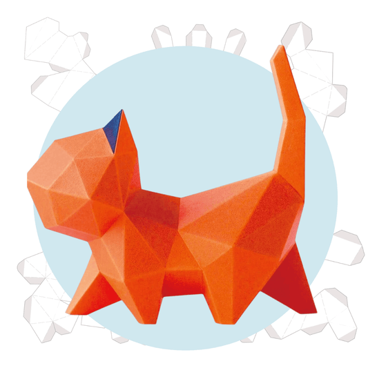 DIY 3D Cute Cat Papercraft Template - Printable PDF (Walking) - Petites Paws