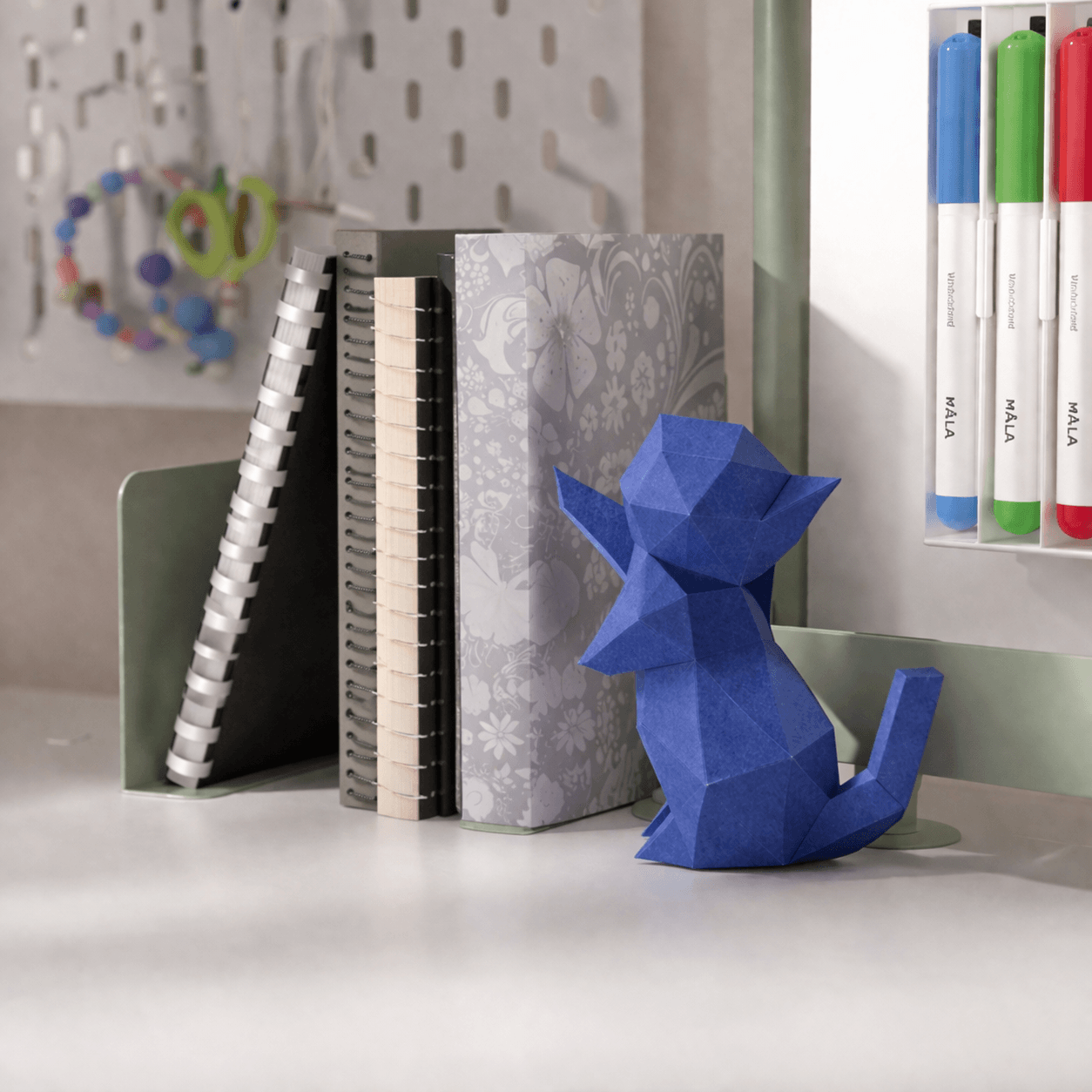 DIY 3D Cute Standing Cat Papercraft Template Printable PDF - Petites Paws