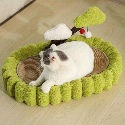 Forest Dream Curved Cat Scratcher Bed Lounger - Petites Paws