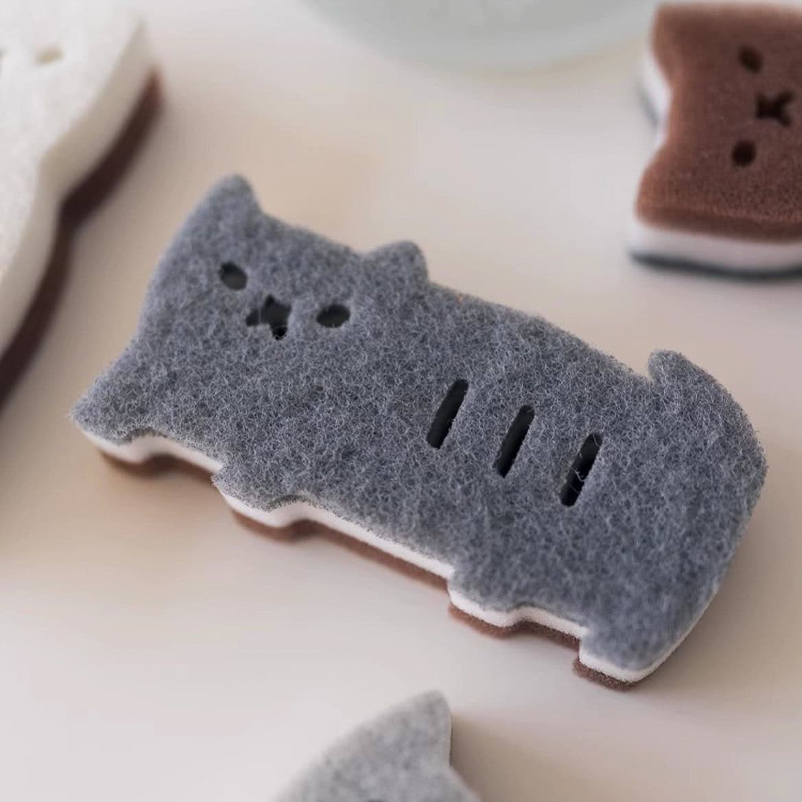 Mini Sponge Cat Cat Shaped Dish Sponge Set (Set of 4) – Petites Paws