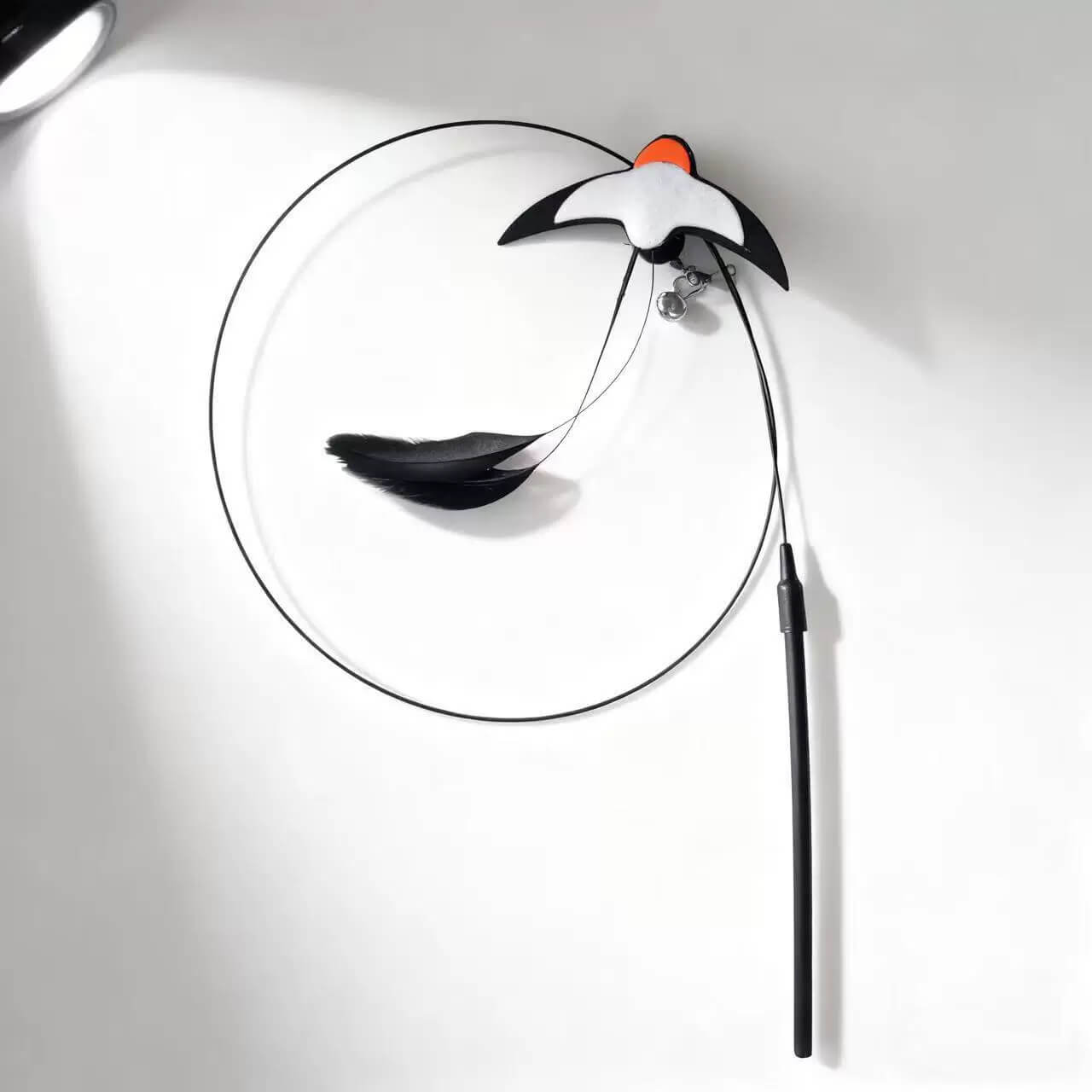 Lifelike Flying Bird Cat Wand Toy Feather