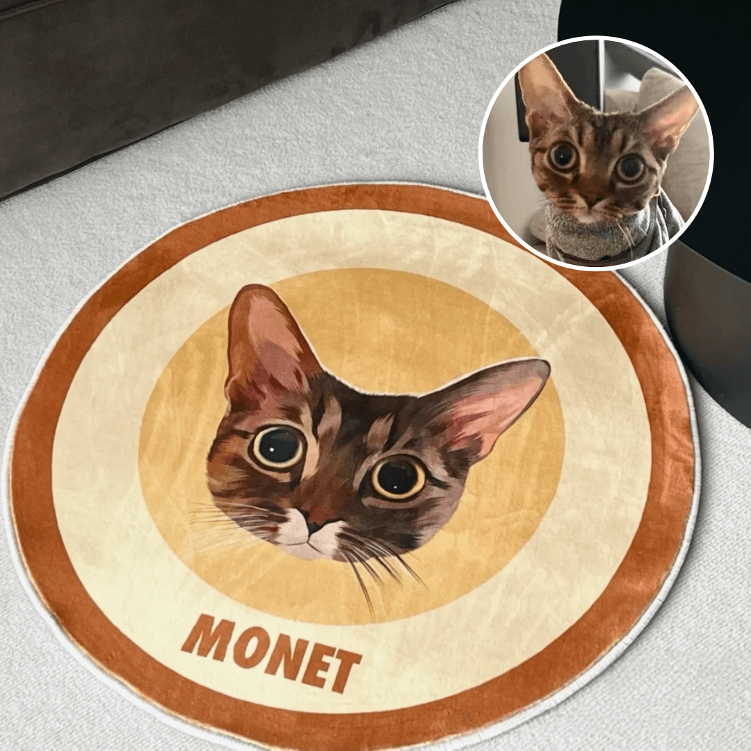 Custom Cat Portrait Rug with Digital File