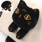Plush Bastet Black Cat Companion 3D Tote Bag White Canvas 