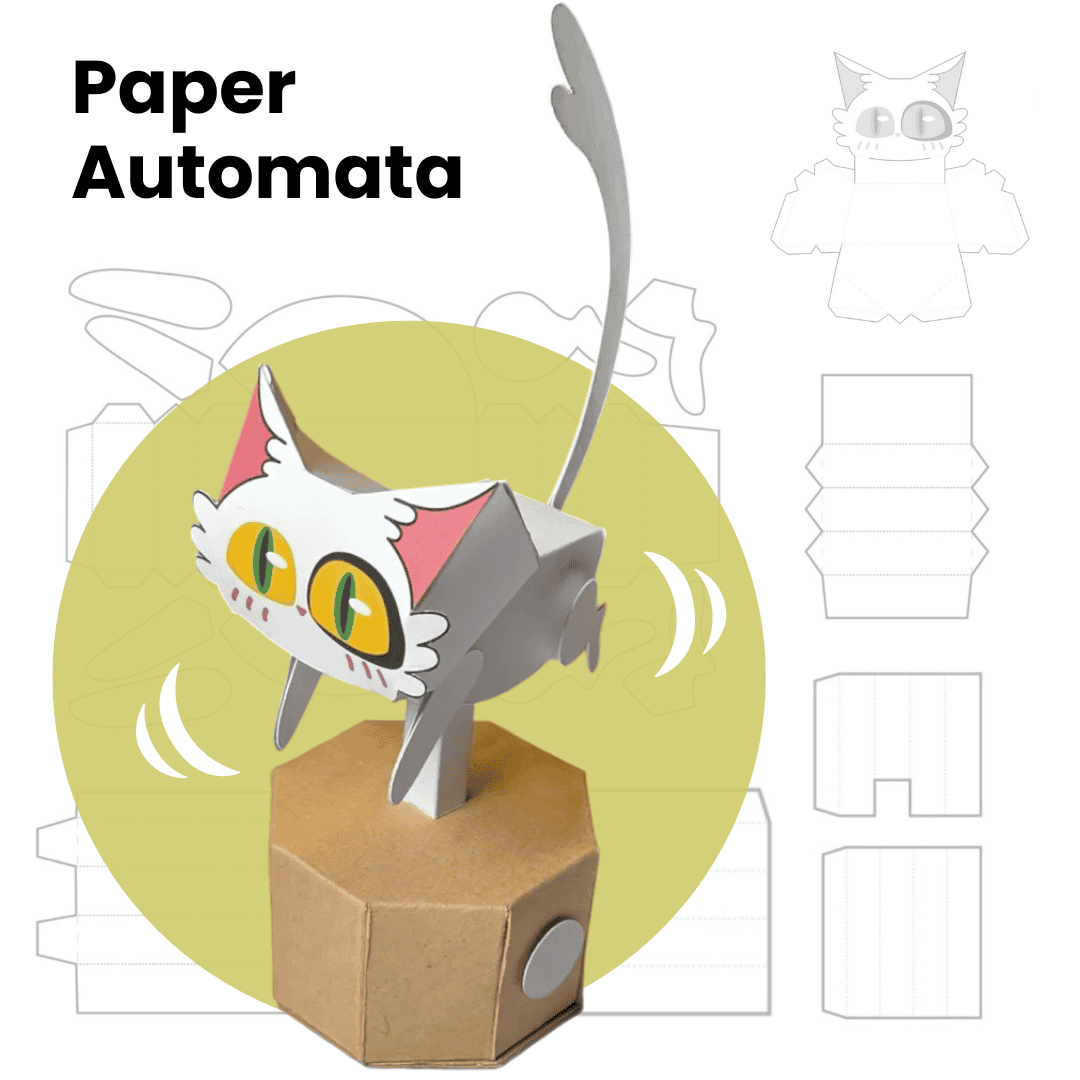 Running Cat Paper Automata Template (Printable PDF) – Petites Paws
