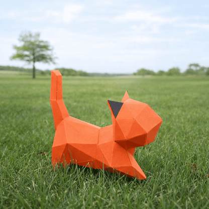 DIY 3D Cute Cat Papercraft Template - Printable PDF (Walking) - Petites Paws