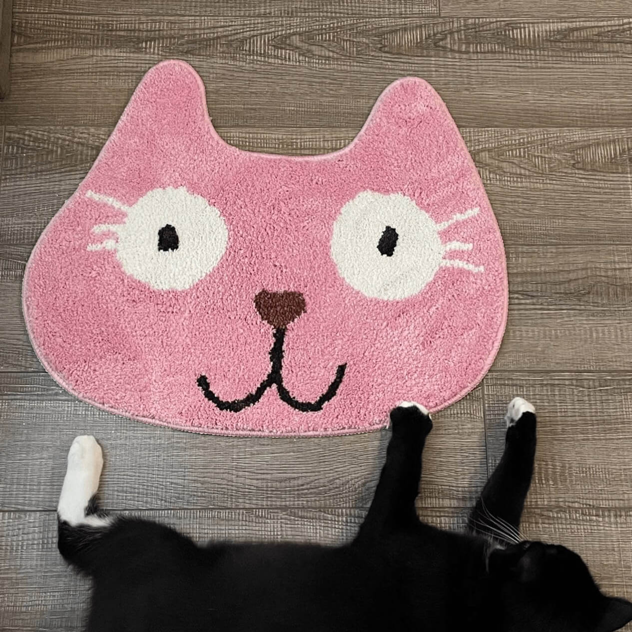 Pink Funny Cute Cat Face Rug Door mat