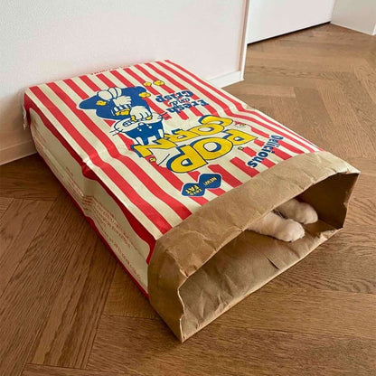 Popcorn Kraft Paper Bag Cat Hideaway