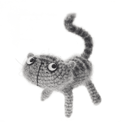 Quirky Curious Mini Gray Cat Amigurumi Crochet Pattern