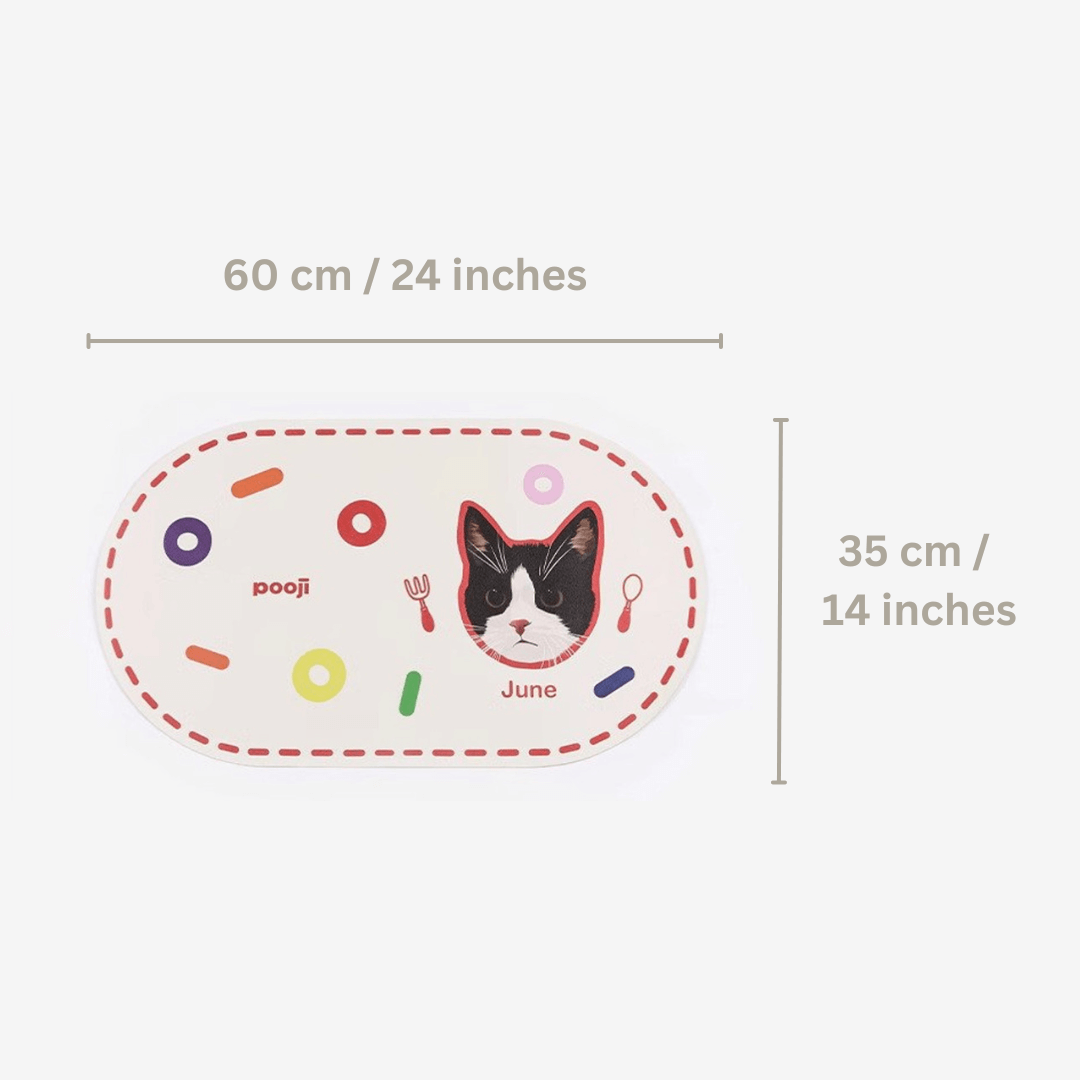 Custom Pet Portrait Cat Food Mat