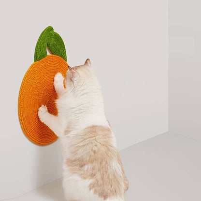 Fruity Fun Orange Wall Cat Scratcher with Suction Cups 