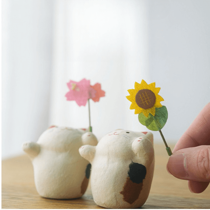 Flower Holder Washi Cat Ornaments - Petites Paws